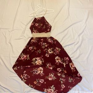 Maroon Floral Dress